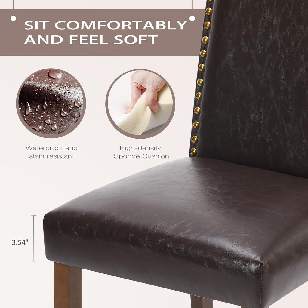 Six Piece Dark Brown Dining Chairs Living Room Set