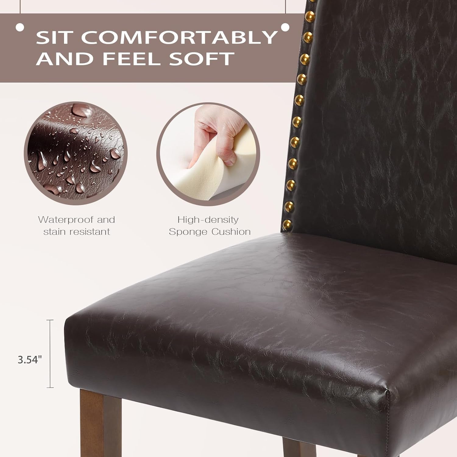 Six Piece Dark Brown Dining Chairs Living Room Set