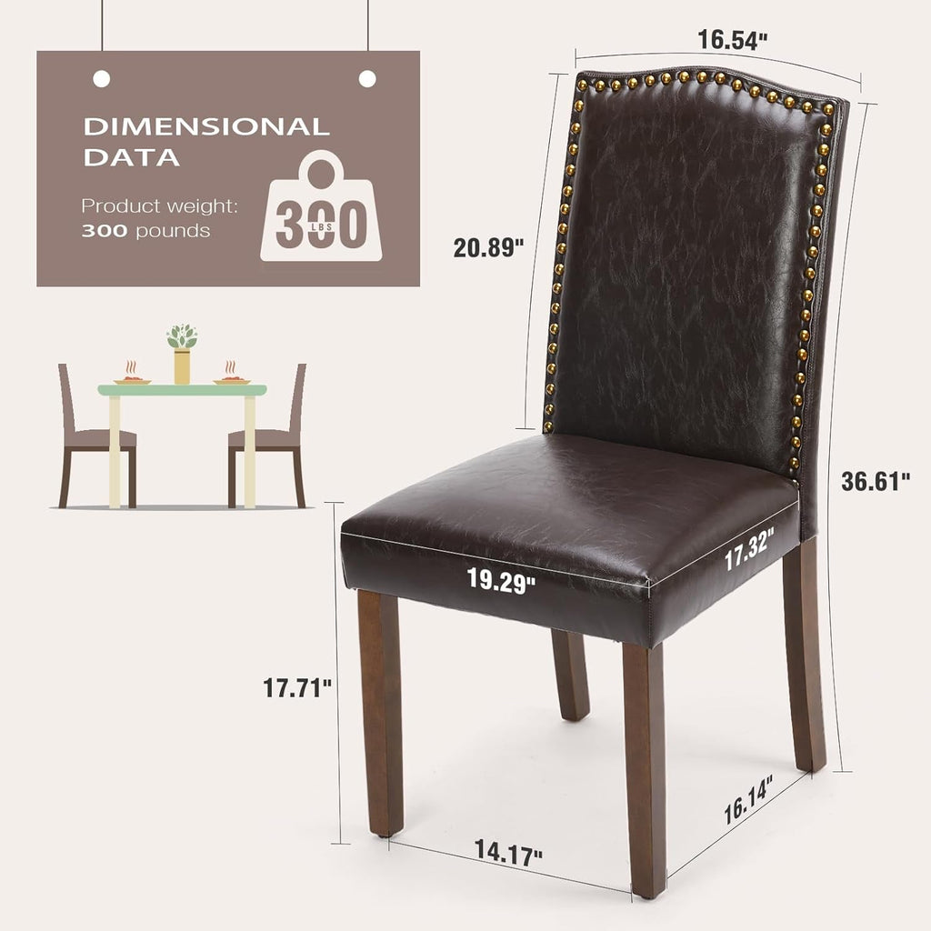 Six Piece Dark Brown Dining Chairs Living Room Set