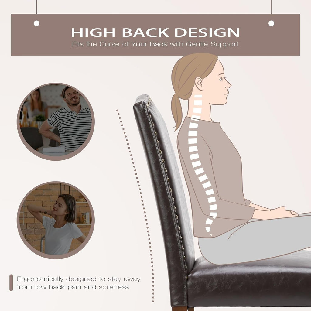 Six Piece Dark Brown Dining Chairs Living Room Set