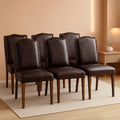 Six Piece Dark Brown Dining Chairs Living Room Set