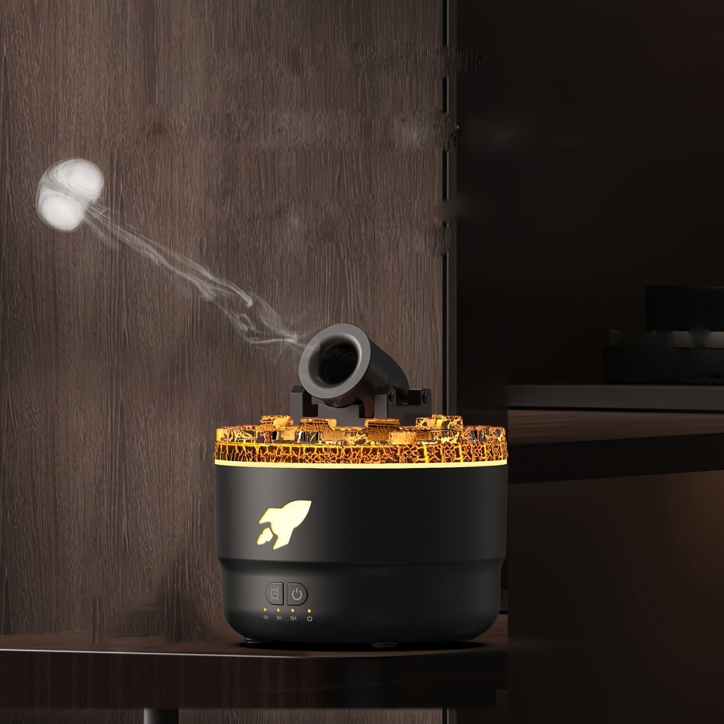 USB-Luftbefeuchter mit Wassersprühring und Nachtlicht