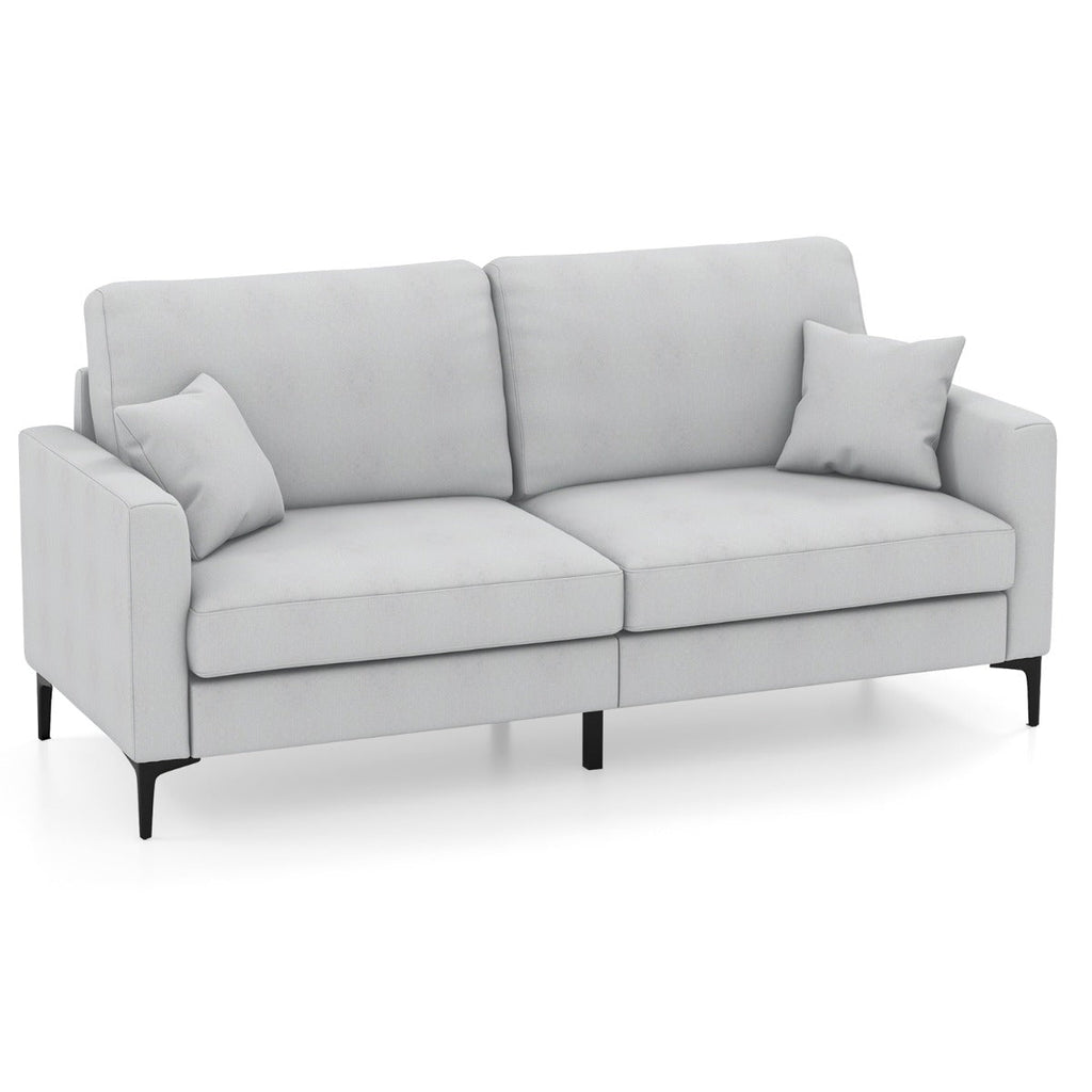 NNECW  2-seat Modern Home Sofa Couch with Armrest & Pillows for Living Room